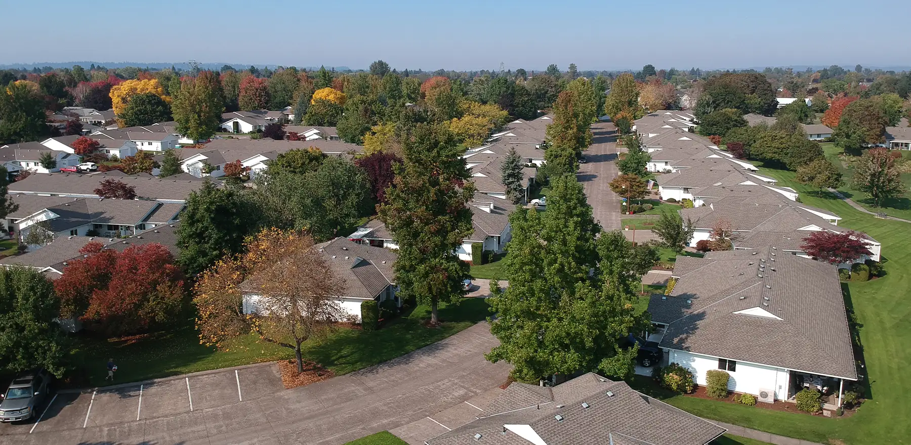 Arial view of homes