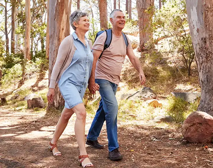 Man and woman hiking