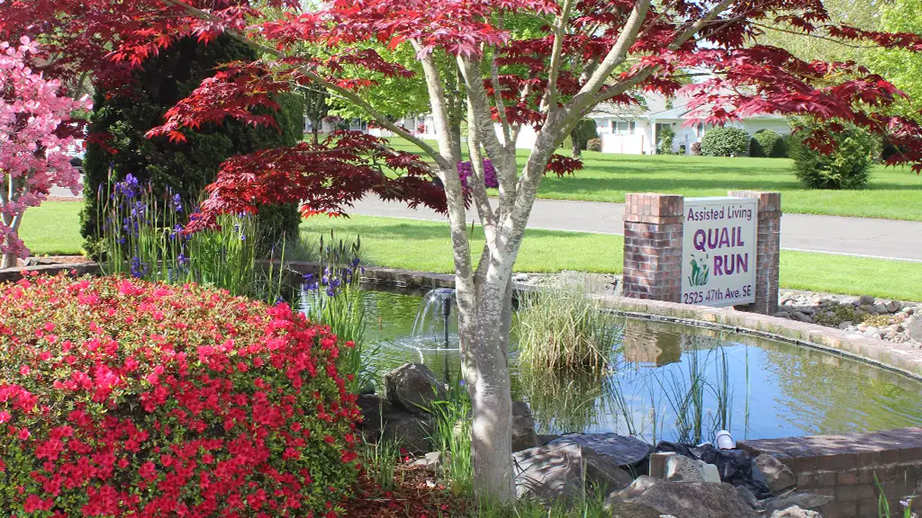 Landscape next to entrance sign